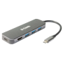 D-Link DUB-2333 5-in-1 USB-C Hub with HDMI and power delivery, 1* USB-C connector, 1* HDMI Port, 3* USB Type- APort (USB 3.0), 1